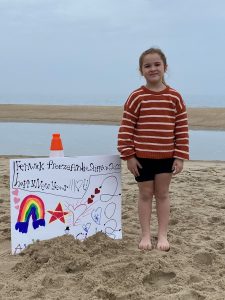 pic of little girl with homemade fenwick freeze poster