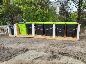 trash can enclosures installed on Atlantic Street