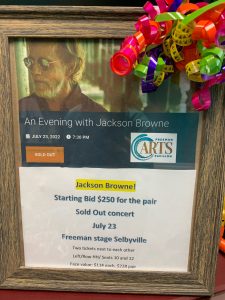 Jackson Browne concert tickets silent auction item